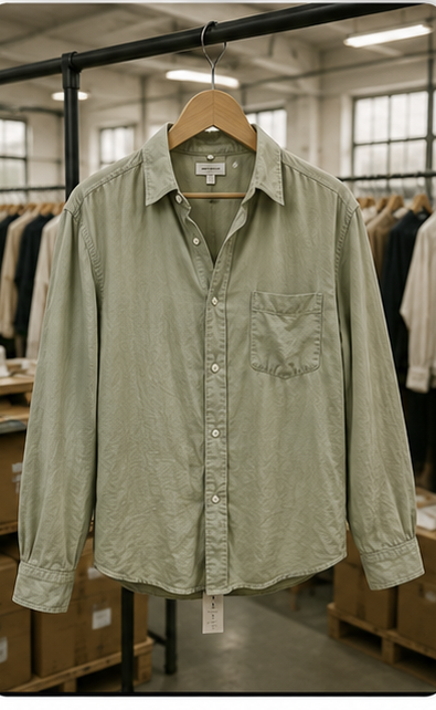 Garment photographed on the factory floor